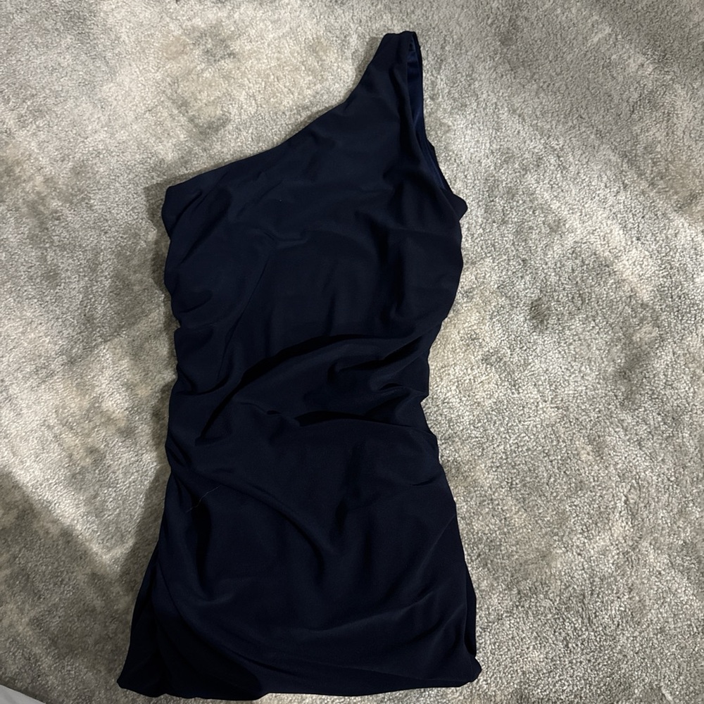 Midnight Blue One-Shoulder Dress